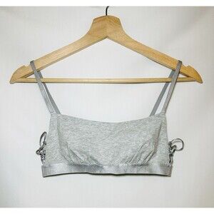 AERIE Gray Square Neck Unlined Strappy‎ Side Bralette SIZE SMALL NWT